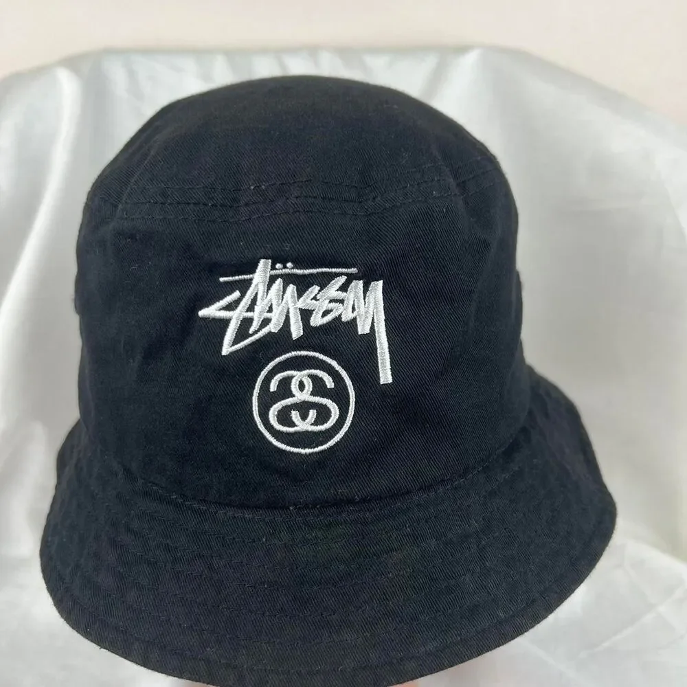 Stussy Black Bucket Hat With White Logo Size OS